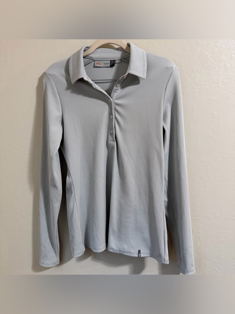 KJUS Women Long Sleeve Performance Golf Polo Gray UPF 50+ Size 34/XS sportswear